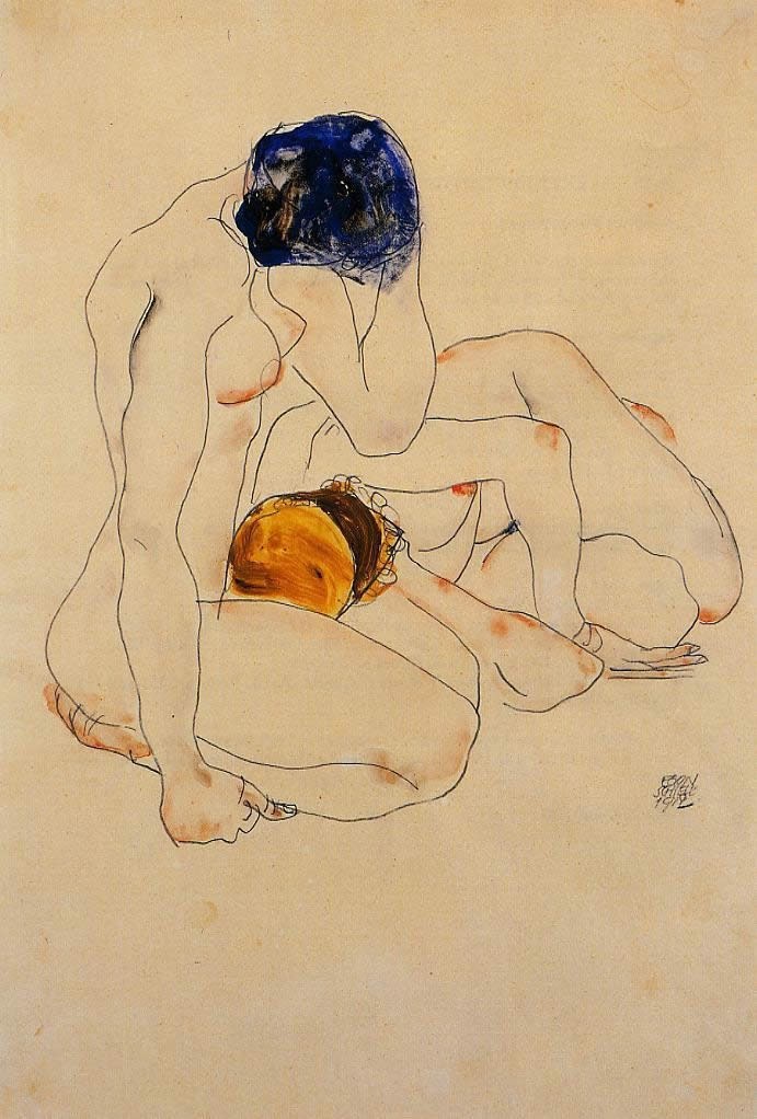 Egon Schiele Two Friends